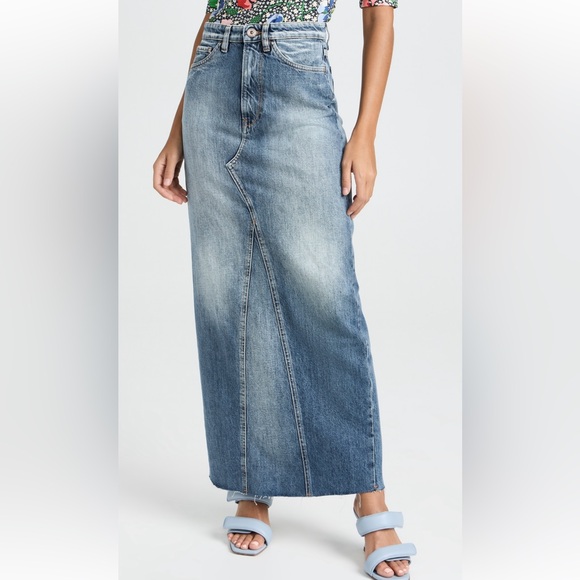 3x1 Charlotte Denim skirt in dark barrel size 24 - Picture 1 of 9